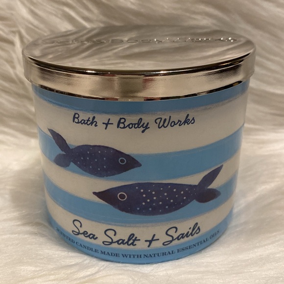“SEA SALT & SAILS” 3-Wick Scented Candle by B&BW, 14.5 oz / 411 g, NWTag - Picture 6 of 6